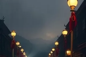 短剧逆光行走的逆光街口剪影封面