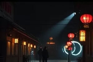 年代剧旧巷茶肆的老茶馆木桌场景封面
